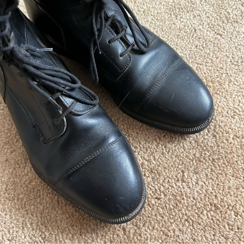 Women's Equestrian Horse Riding Boots Zip Black Lace Up Size US 7.5 European 38 - Picture 11 of 15